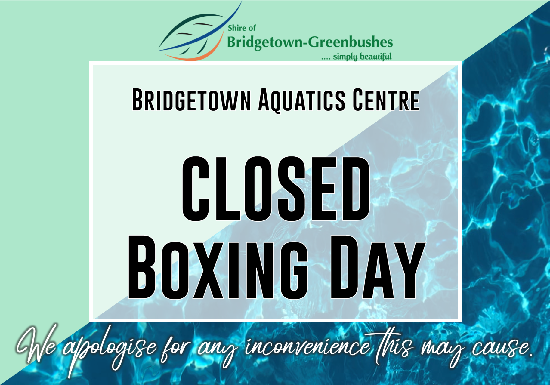 Boxing Day Pool Closure
