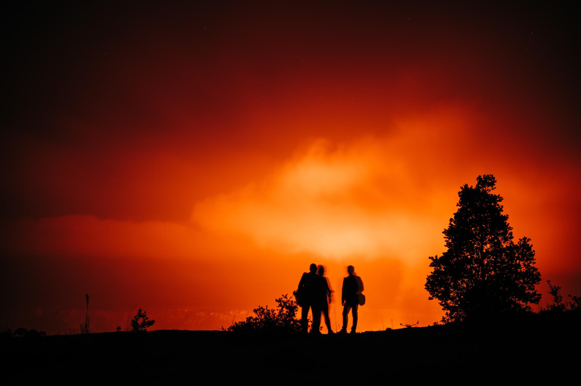 Smoke during sunset