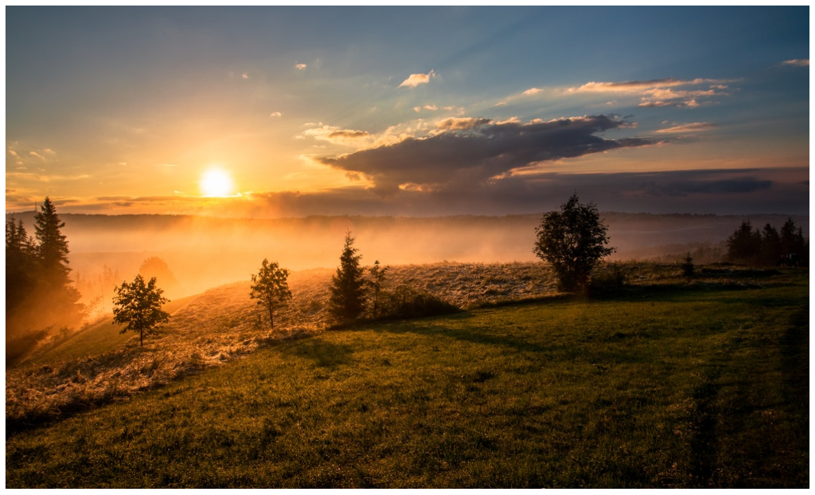 Sunrise over hills