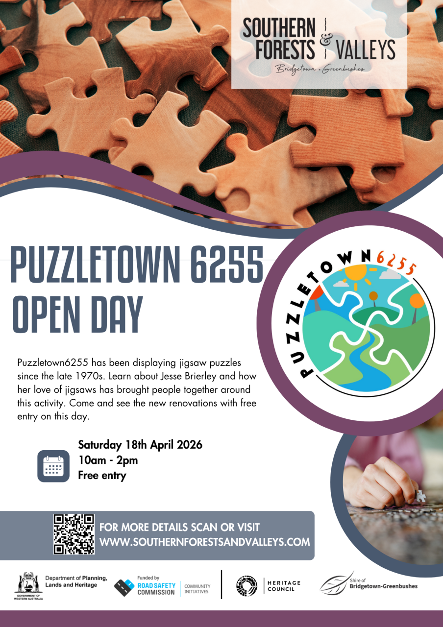 Southern Forests and Valleys Heritage Festival -  Puzzletown 6255 Open Day